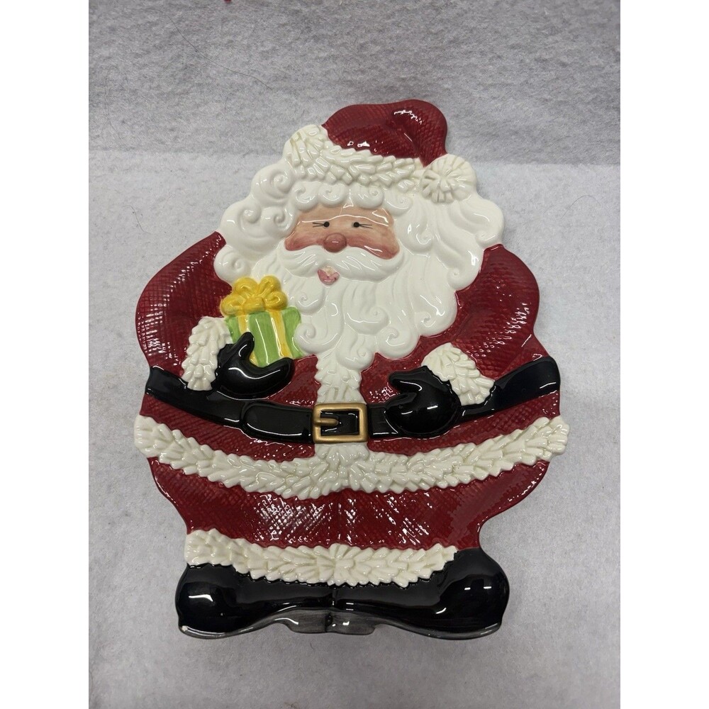Fitz and Floyd handpainted Decorative plate Gifts From Santa Christmas Decor